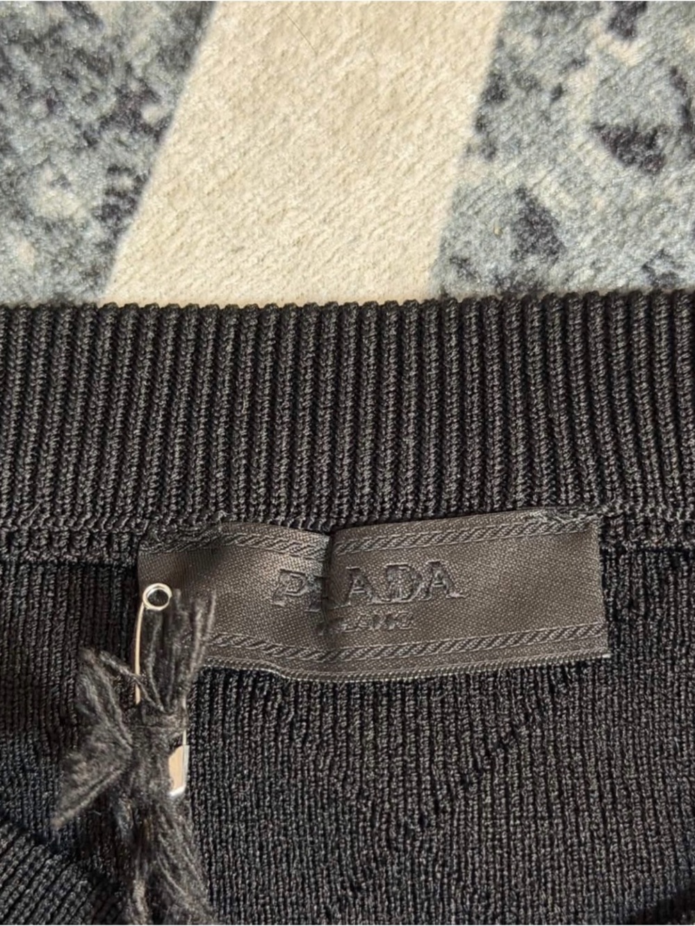 Prada Black Quilted Knit Tank & Skirt Set Size Large - Picture 4 of 10
